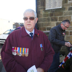 Photo 5  - 2016 Normanby Remembrance Day - 
Tom Towers (Normanby LHG Honorary President) Wears Medals of W.Cook